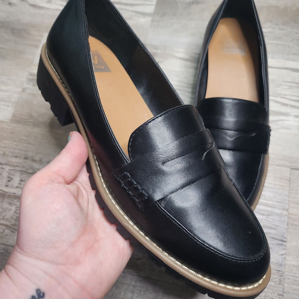 DV by Dolce Vita Black Leather Loafers for Women - Picture 4 of 12